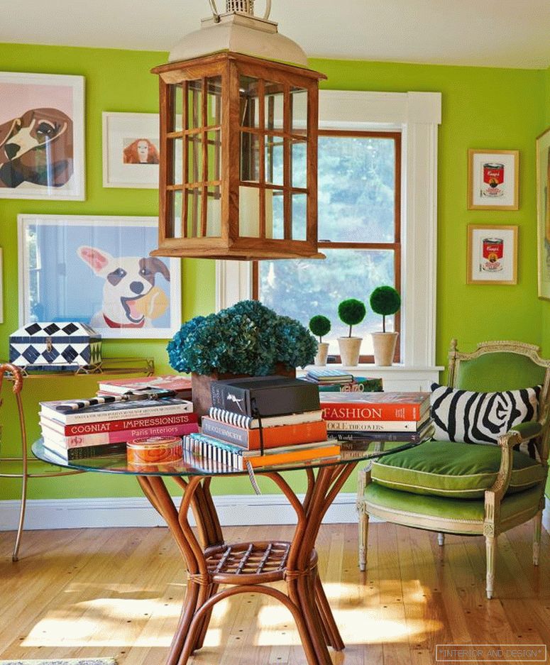 Zelený odstín v obývacím pokoji - foto 1