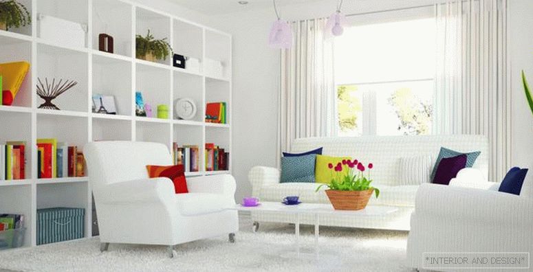 Bílá barva v obývacím pokoji - foto 3