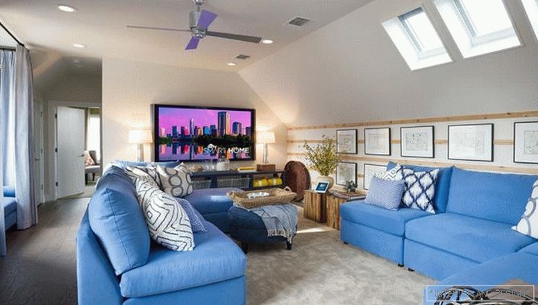 Vzduchově modrý nádech v obývacím pokoji 2