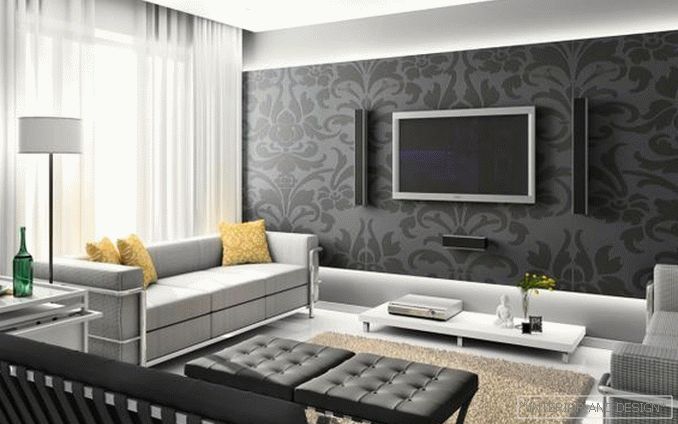 Obývací pokoj s fotografickým designem