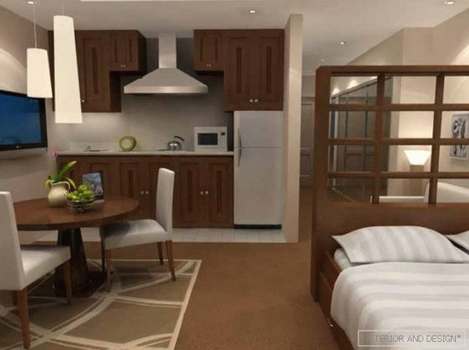 Ložnice-obývací pokoj s izolovanou kuchyňkou 1