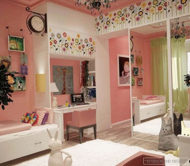 Růžový pokoj pro dívku 10 let
