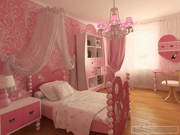 Růžová ložnice design