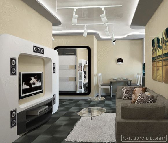 Obývací pokoj v moderním stylu (high-tech nábytek) - 1