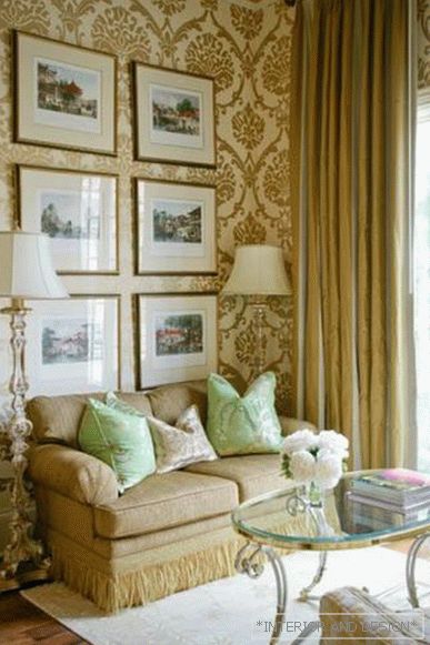 Klasická tapeta pro obývací pokoj - fotografie