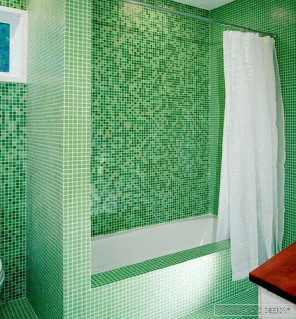Dlaždice zelená v interiéru koupelny - 3
