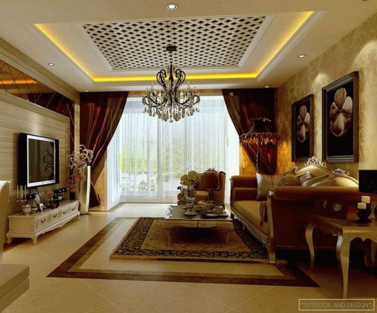 Sádrokartonový strop v obývacím pokoji 5