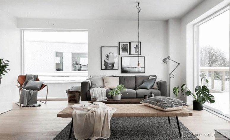 Skandinávský stylový obývací pokoj 1