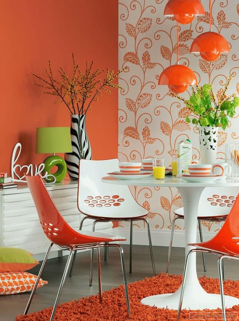 Oranžová barva v interiéru 5