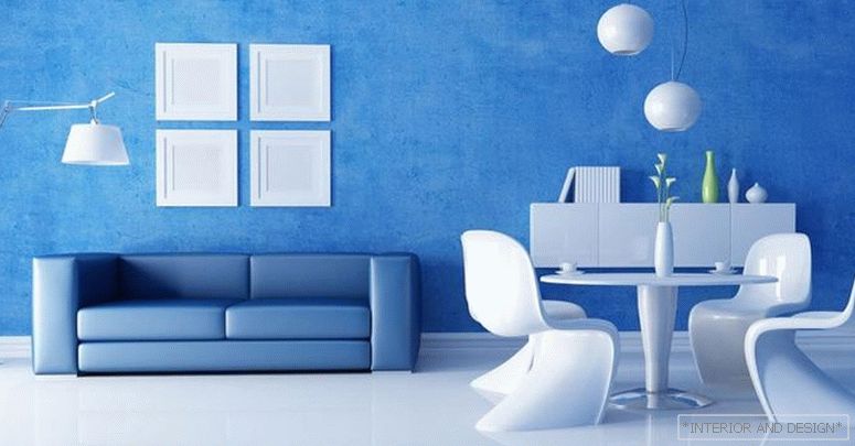 Modrá barva v interiéru 1